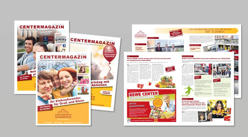 Arbeitsbeispiele | Verkaufsliteratur | Kundenmagazin | Kunde Stadtzentrum Schenefeld